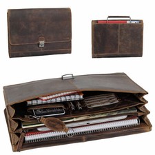 Luxus Leder Aktenmappe Collegemappe Konferenzmappe Messenger Greenland Nature 