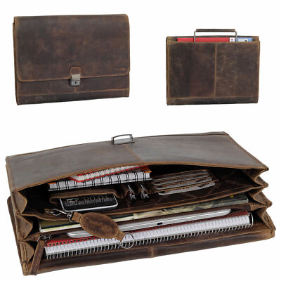 Luxus Leder Aktenmappe Collegemappe Konferenzmappe Messenger Greenland Nature 