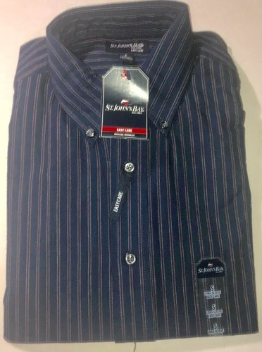 Herren Oberhemd St. John's Bay Herren pflegeleicht gestreift Langarm navy med