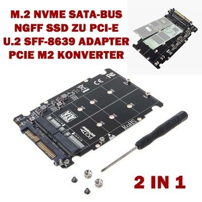 2 in1 M2 Konverter M2 NVMe SATA-Bus NGFF SSD zu PCI-E U.2 PCI-E SFF-8639 Ad LOVE