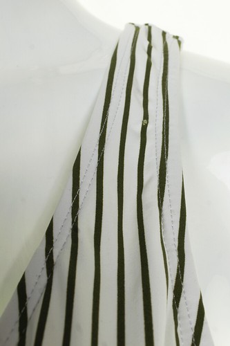 Splendid White Green Striped Picturesque Triangle Bikini Top S - Picture 3 of 3