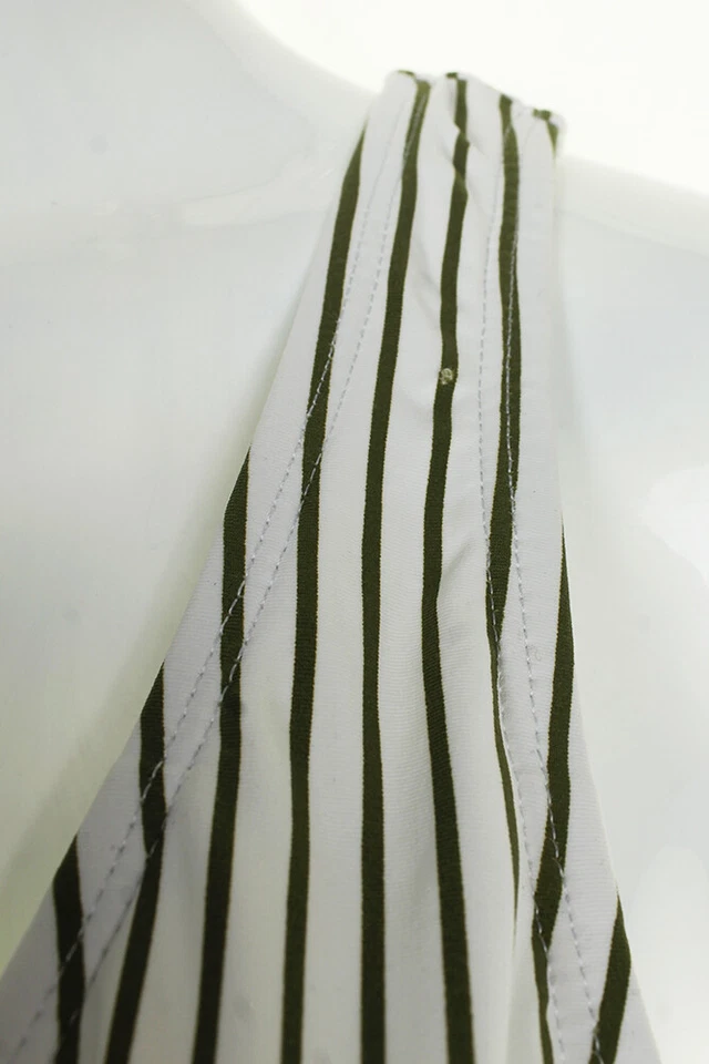 Splendid Weiß Grün Gestreift Malerisch Dreieck Bikini Oberteil S - Bild 3 von 3