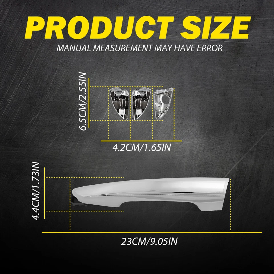 4PCS Chrome Exterior Outer Door Handle Set Assembly For Hyundai Sonata 2015-19 T - Image 4 of 4