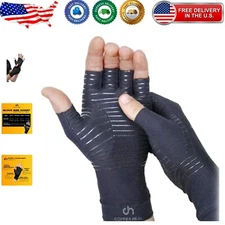 Open Finger Compression Gloves with Carpal Tunnel Support for Pain Relief