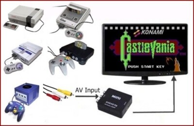 RCA AV To TV Converter Adapter For Nintendo NES SNES Super Famicom N64 Gamecube