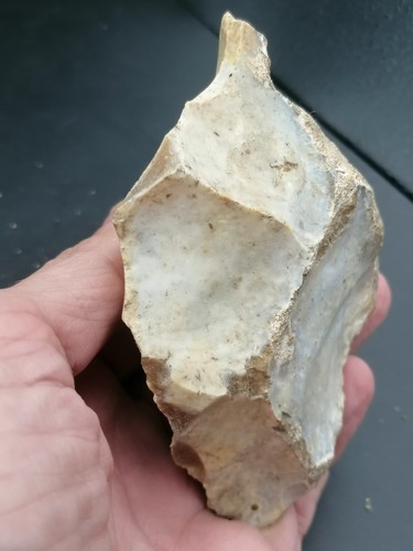 Frankreich Unterpaläotischer Acheuleenschaber & Bohrer bifazial H. Heidelbergensis - Bild 3 von 12