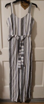 HUMMINGBIRD Striped Sailor Navy Regatta Striped Wide Leg Jumpsuit S