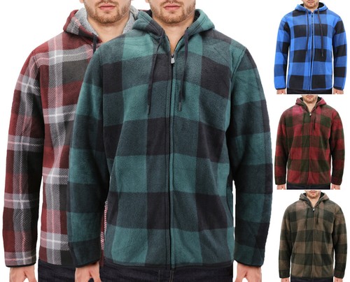 Men's Plaid Fleece Lined Sweatshirt 
