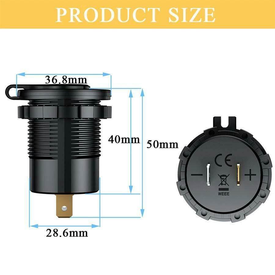 12V Dual 4.8A USB Car Charger 2 Port Adapter LED Voltmeter Socket Fast Charging Foto 4 de 4
