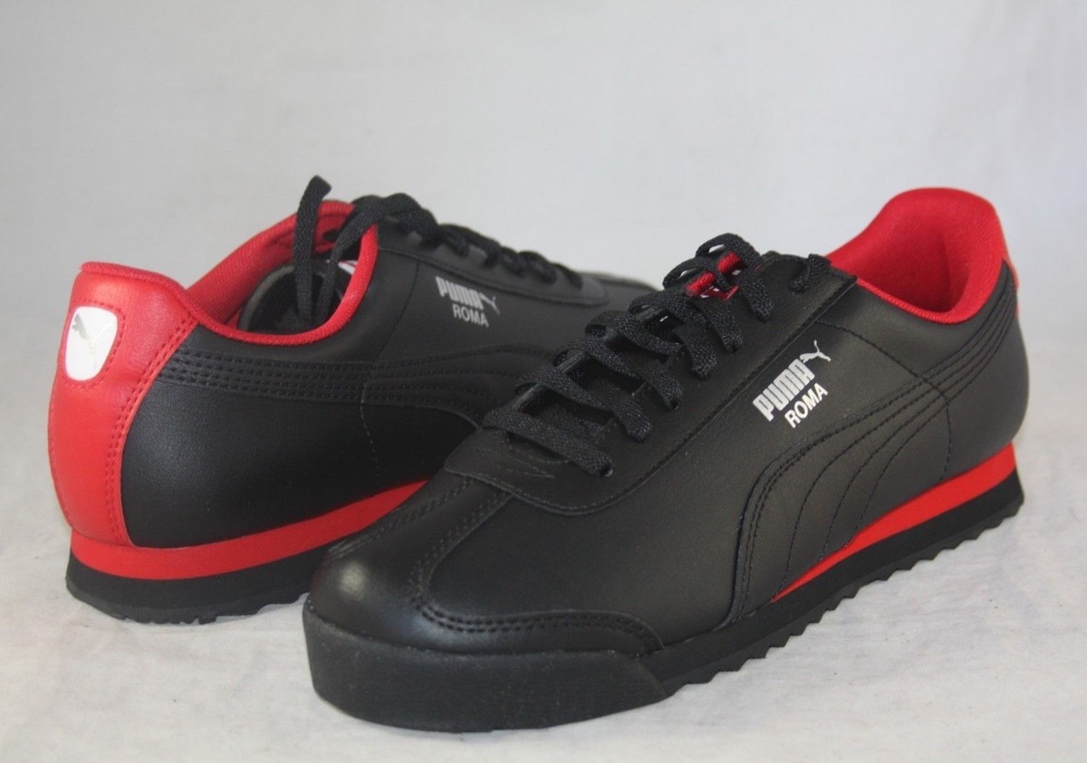 PUMA ROMA BASIC JUNIOR 354259 45 BLACK-TOREADOR-SILVER SIZE 7 | eBay