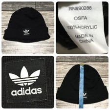 Adidas Trefoil Beanie One Size Black Acrylic Knit