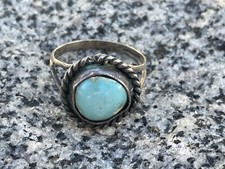 925 Sterling Silver Native American Turquoise Ring Size 6.5