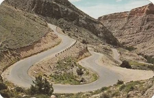 Big Horn Mountains WY-Wyoming, Switchbacks In Shell Canon, Vintage Postcard