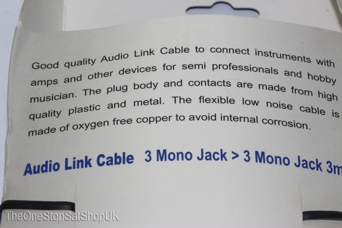 3m x 3 x 1/4 Inch 6.35mm Mono Jack to Mono Jack Professional Stage Link Cable - Afbeelding 11 van 12