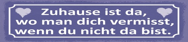 Holzschild 10X46 Cm Zuhause Ist Da Wo Man Dich Vermisst Deko Geschenk Schild-image