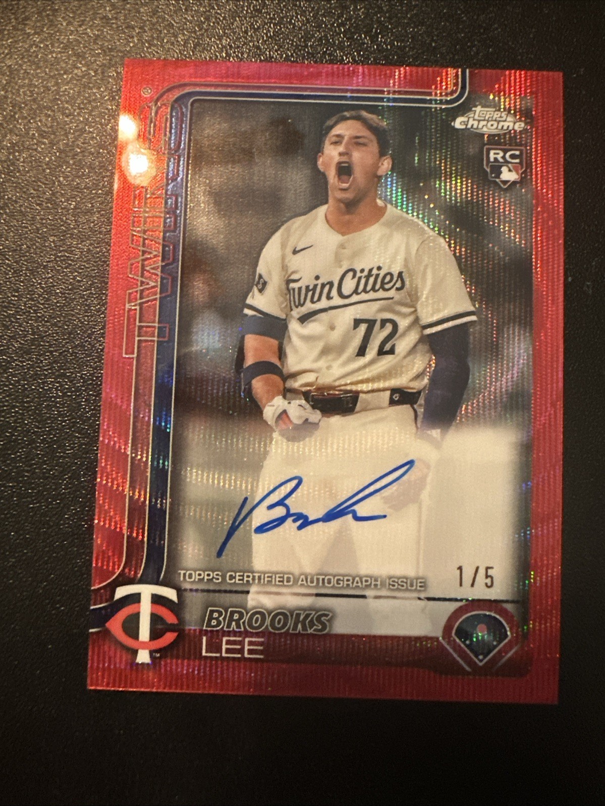2025 Topps Chrome Brooks Lee Red Wave Refractor Rookie Autographs #RA-BL 1/5!!!
