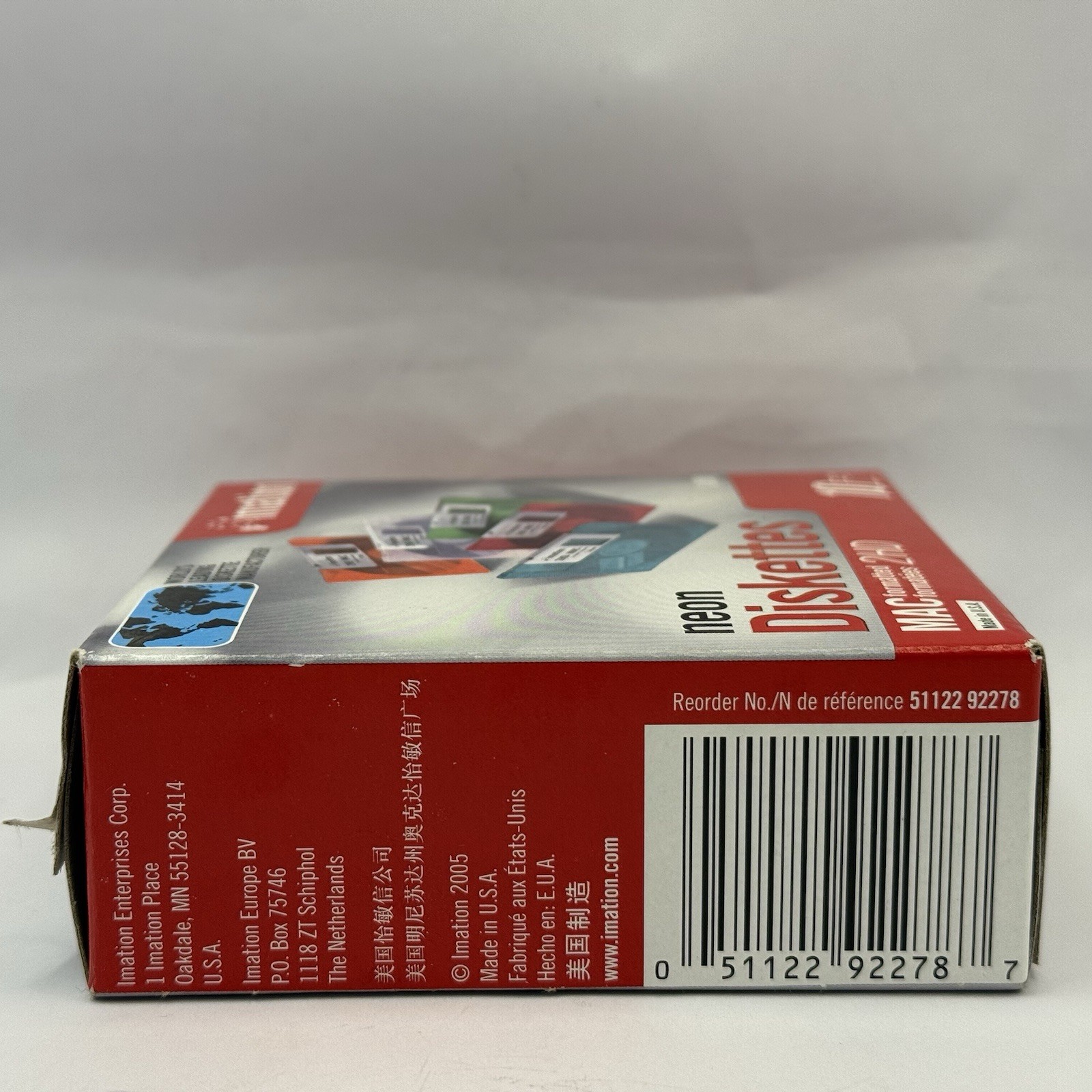 Imation Neon Mac Formatted 2HD 1.4 MB 3.5 Diskettes Qty 10 New In Box Sealed