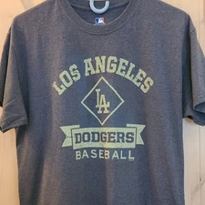 LA Dodgers MLB Shirt Large, Grey Baseball Tee, Official Licensed Fan Apparel
