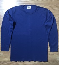 Medalist USA Made Base Layer Shirt Long Sleeve Thermal Crewneck Mens M Blue