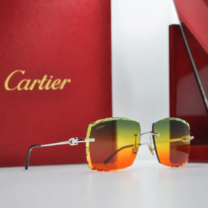 Rare Cartier Harmattan Platinum Rimless Sunglasses  glasses auction no reserve