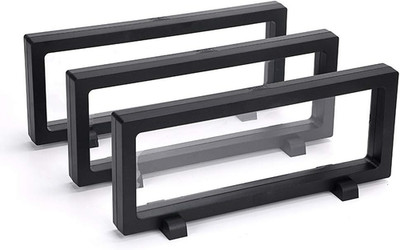3 Pcs 3D Floating Display Case, Black Display Stand Holder 9''×3.54''×0.75''(L×W×H