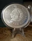 5 Troy Oz .999 Fine Silver Aztec Mayan Calendar Cuauhtemoc Bullion Round