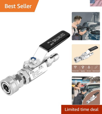 #ad 3 8 Inch Quick Connect Ball Valve 5000 PSI High Pressure Washer Accessory $50.99