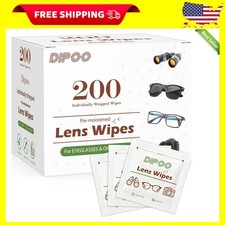 200 Count Lens Wipes for Eyeglasses, Eye glasses Cleaner Wipes Pre-moistened Ind