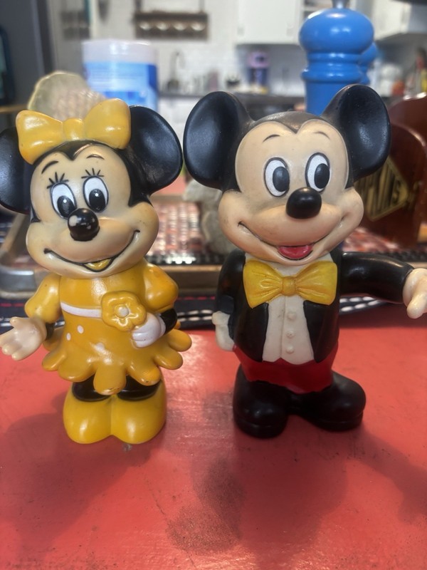 Mickey And Minnie Hard Plastic Vintage Banks Complete Disney
