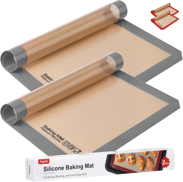 Backunterlagen, Sopito 2 StüCk Silikon Backmatte 41.9X29.5Cm Antihaft Silikonmat-image