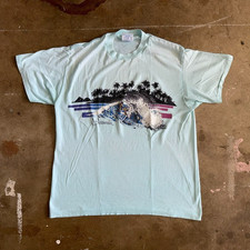 1980s VINTAGE 80s HAWAII SURFER T-SHIRT SZ M SOFT  THIN SURFING SURF HAWAIIAN