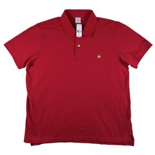 Brooks Brothers Polo Shirt Mens 2XL Red 1818 Performance Slim Fit Cotton Logo
