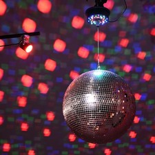 Yescom 16" Large Disco Ball with Motor and Light 6RPM Rotator 3W RGB Spotlight