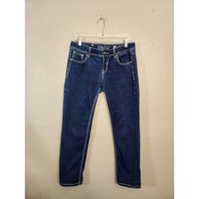 Miss Me Women's Easy Skinny Dark Wash Denim Jeans Embellished Pockets Size 28