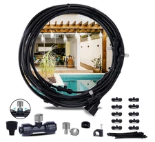 49' Garden Misting System for Greenhouse Watering Gazebo Outdoor & Keeping Cool