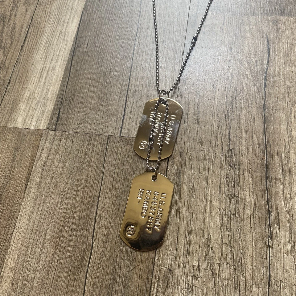 Y2K Vintage Style Dog Tag Necklace 2000s Grunge Fashion Streetwear Chain Skater - Image 3 of 4