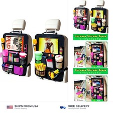 Car Organizer Kick Mats Back Seat Protector, Car Back Seat Organizer with Tab...
