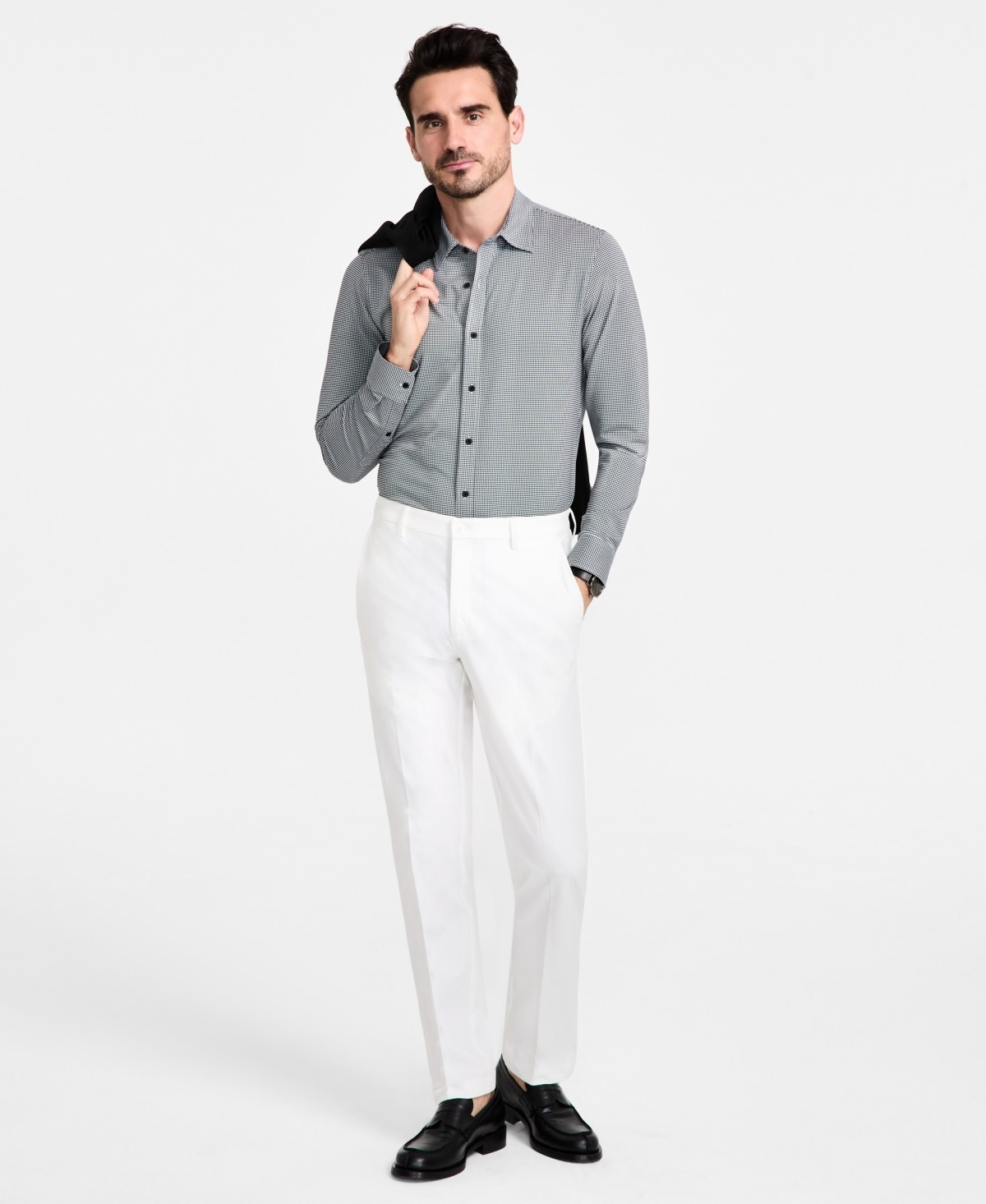 Michael Kors Mens Classic fit Dress Pants 44 30 Off-White Solid 4690₽