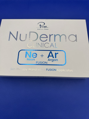 Pure Daily Care NuDerma Clinical Ne+Ar Skin Therapy Wand w 6 Fusion Applicators