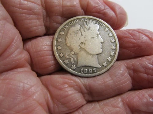 1897 Barber Silver Half Dollar~ Very Nice Original~ Early Date!