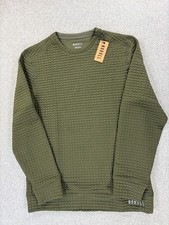 NWT NoBull Long Sleeve WAFFLE Crew Athletic Pullover Women's Medium Green