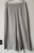 Eileen Fisher Organic Cotton Blend Poplin Wide Leg Pant Chalk Size Med NWT  