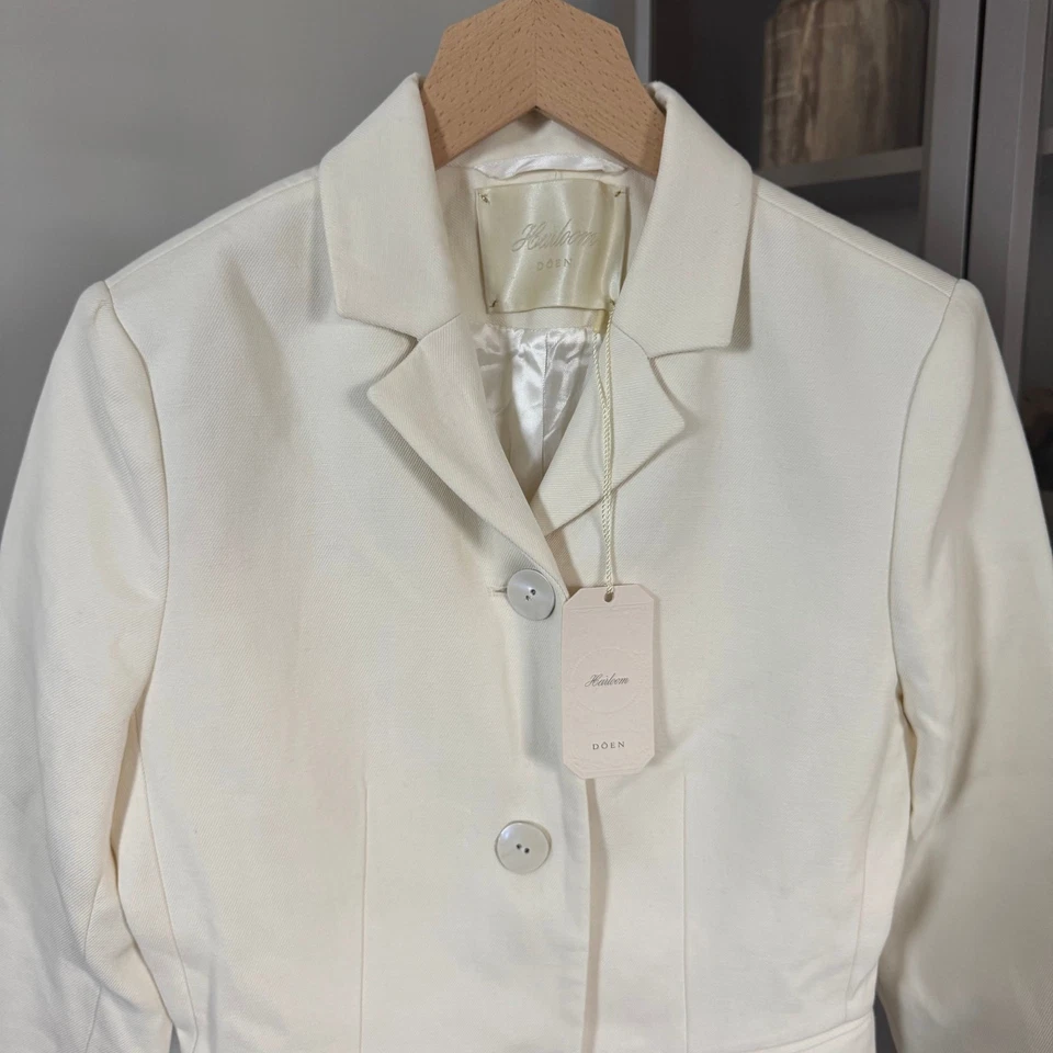 Doen NEW Heirloom Lennon Blazer NWT Salt Ivory Single Breasted Linen Size Small - Image 3 of 4