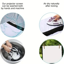 72" Foldable Projector Screen Cloth Portable Projection Fabric for Home Outdoor