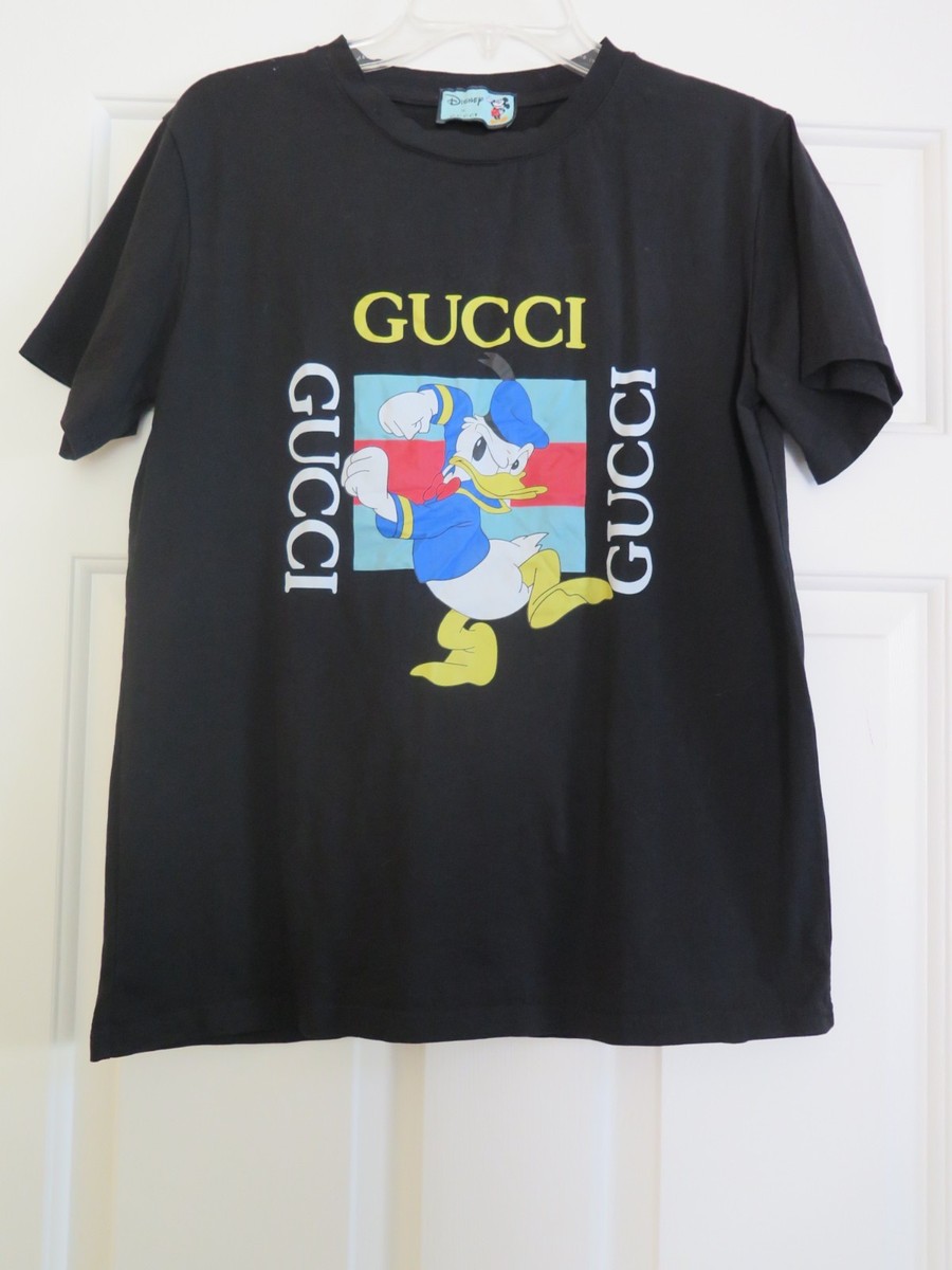 Disney x Gucci Donald Duck T-Shirt Black Short Sleeve Graphic