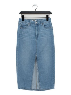 Paige Damen Maxirock W 25 in blau Baumwolle mit Elasthan lang Maxi