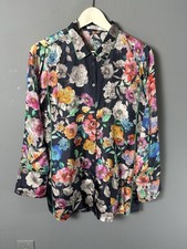 JOHNNY WAS Womens XS Fall Dancer Silk Colorful Floral Print Tunic Blouse Top