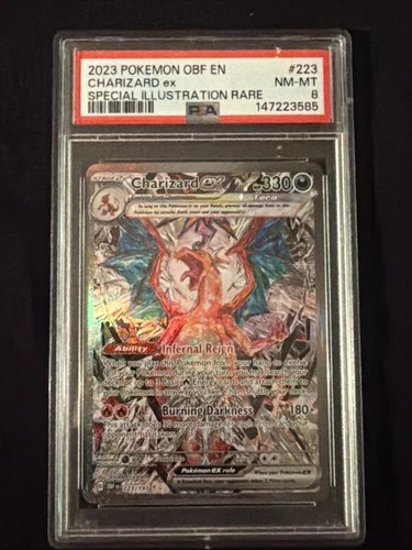 Pokémon TCG Obsidian Flames Charizard EX 223/197 Special Illustration Rare PSA 8