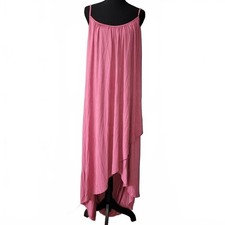 entro Dusty Rose Layered Spaghetti Strap Maxi Dress