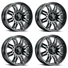 Set 4 16 Vision 375 Warrior Gloss Black 16x8 Wheels 6x4.5 6x114.3 12mm Rims